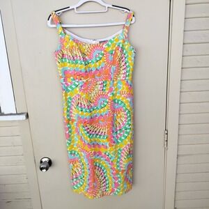 ECCOCI Colorful Floral Print Sleeveless Sheath Dress Vibrant Colorful Maximalist